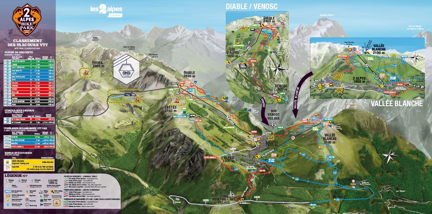 Plan Bike Park 2 Alpes - 2024
