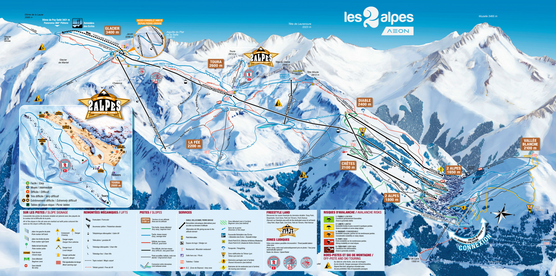 Plan des pistes Les 2 Alpes