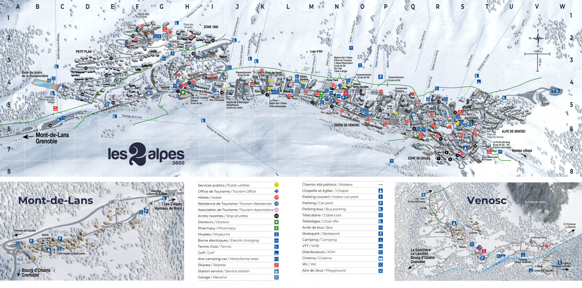 Plan station Les 2 Alpes