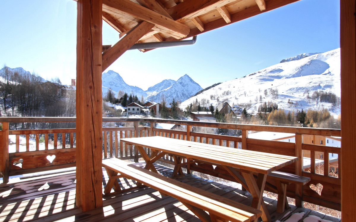 Vue sur Muzelle et Vallée Blanche de la terrasse